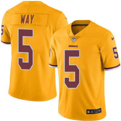 Nike Washington Commanders #5 Tress Way Gold Men's Stitched NFL Limited Rush Jersey Men's